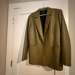 Faux leather blazer